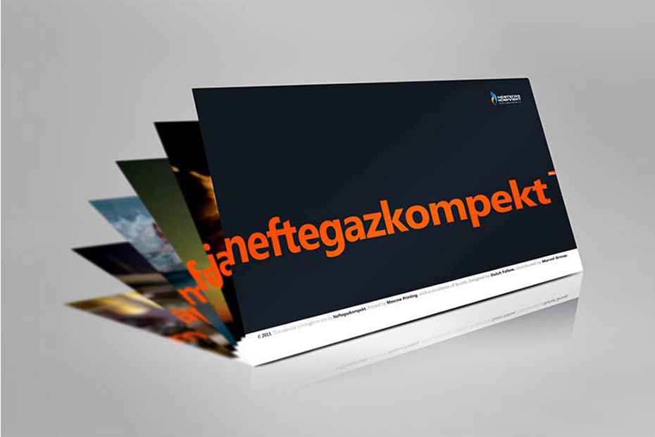 A calender design and photos for Neftegaz Kompekt by Dutch Fellow.